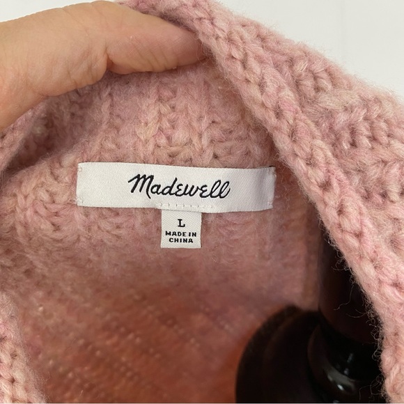 Madewell Womens Loretto Mockneck Pullover Sweater Heather Pink Sz Large NG986 - Picture 7 of 12